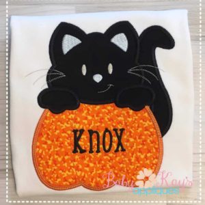 Kitty on Pumpkin Boy & Girl {Four Sizes}