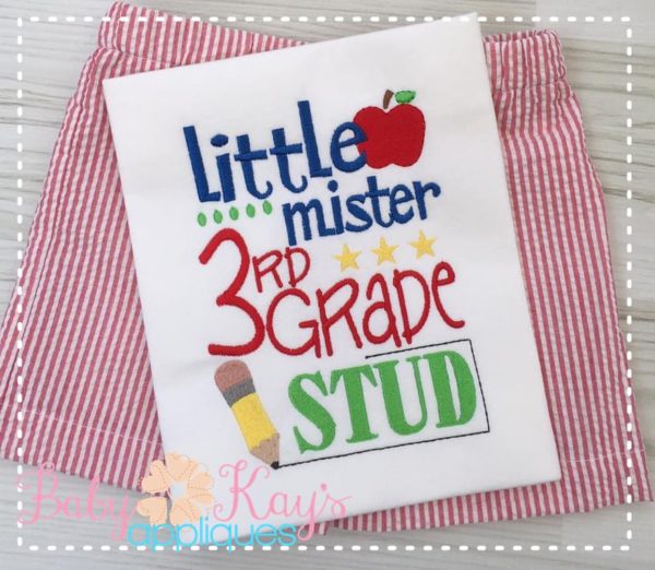 Little Mister 3rd Grade Stud {Three Sizes}