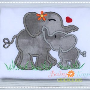 Elephant Mom & Baby {Four Sizes}