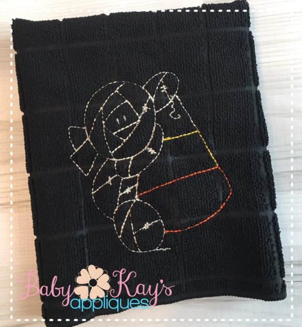 Mummy on Candy Corn Sketch {Four Sizes}