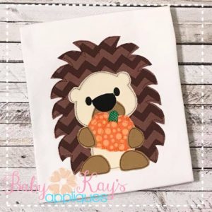 Hedgehog With Pumpkin Patchwork {Four Sizes}