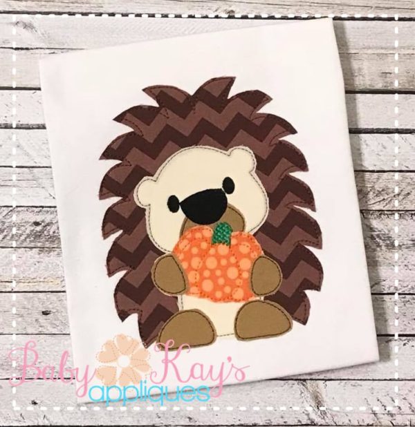 Hedgehog With Pumpkin Patchwork {Four Sizes}