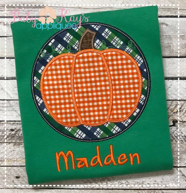 Pumpkin in Circle Frame {Four Sizes}