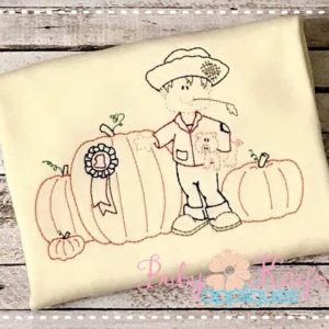 Pumpkin Farmer Sketch {Four Sizes}