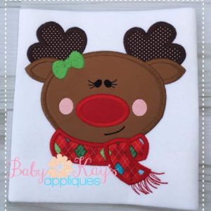 Reindeer Girl Face {Four Sizes}