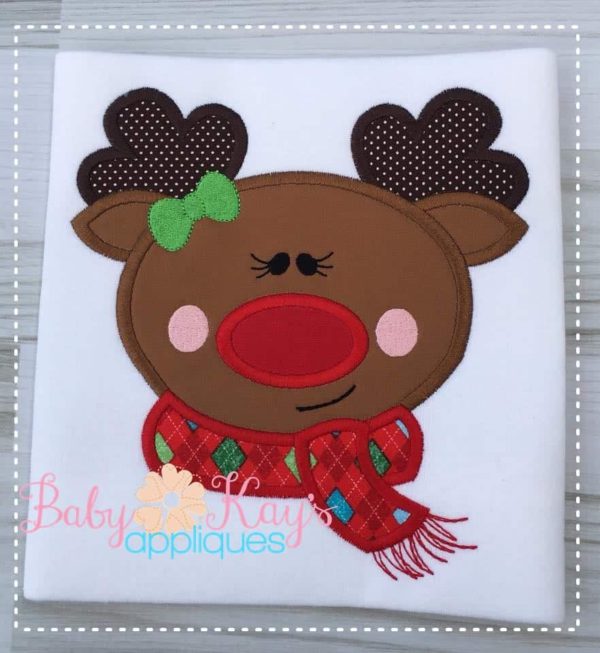 Reindeer Girl Face {Four Sizes}