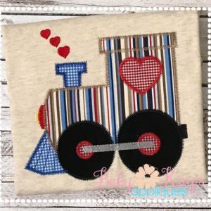 Valentine Train Zigzag Stitched {Four Sizes}