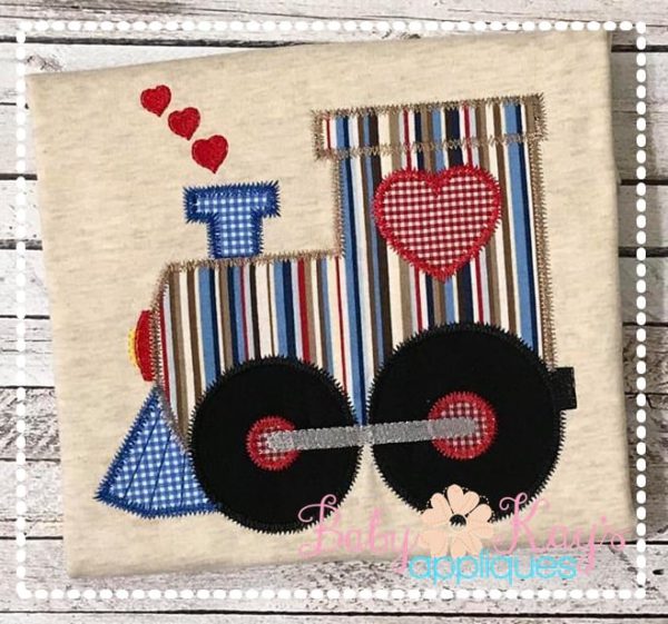 Valentine Train Zigzag Stitched {Four Sizes}