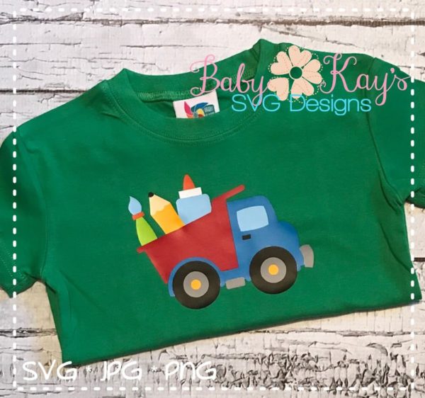 CUT FILE - School Supplies Dump Truck - Image 2