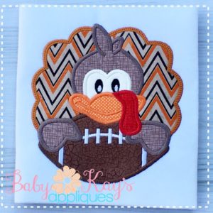 Cute Turkey on Football {Four Sizes}