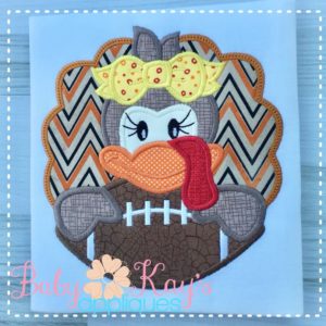 Cute Turkey Girl on Football {Four Sizes}