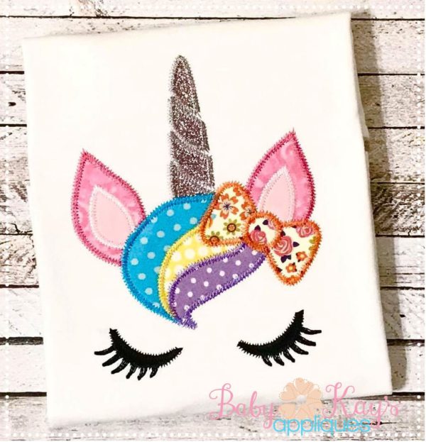 Unicorn Face with Bow {Four Sizes}