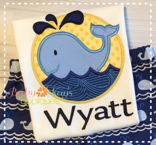 Whale in Circle Frame {Four Sizes}